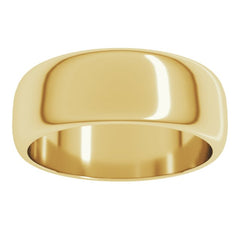 10K Yellow Gold 7 mm Half Round Band Size 16.5