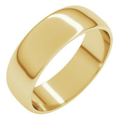 10K Yellow Gold 6 mm Lightweight Half Round Band Size 9