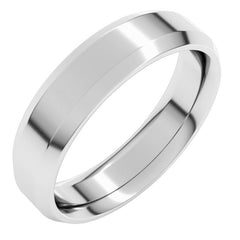 Sterling Silver 5 mm Beveled-Edge Comfort-Fit Flat Band Size 11