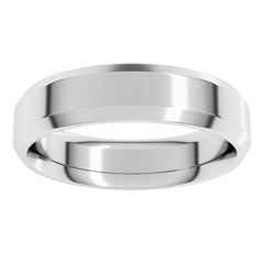 Sterling Silver 5 mm Beveled-Edge Comfort-Fit Flat Band Size 11