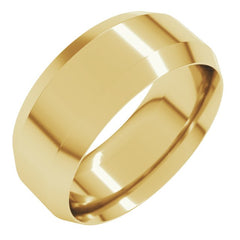 10K Yellow Gold 8 mm Beveled-Edge Comfort-Fit Flat Band Size 10