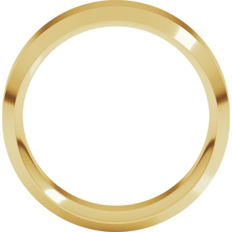 10K Yellow Gold 8 mm Beveled-Edge Comfort-Fit Flat Band Size 10