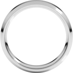 14K White Gold 5 mm Beveled-Edge Comfort-Fit Flat Band Size 8