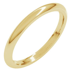 14K Yellow Gold 2 mm Comfort-Fit Half Round Band Size 4