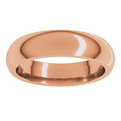 14K Rose Gold 5 mm Comfort-Fit Half Round Band Size 6.5