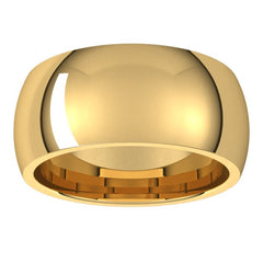 14K Yellow Gold 9 mm Comfort-Fit Half Round Band Size 6