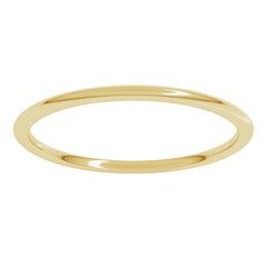 10K Yellow Gold 1 mm Lightweight Comfort-Fit Half Round Band Size 5.5