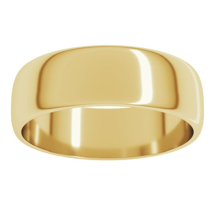 10K Yellow Gold 6 mm Lightweight Half Round Band Size 11.5