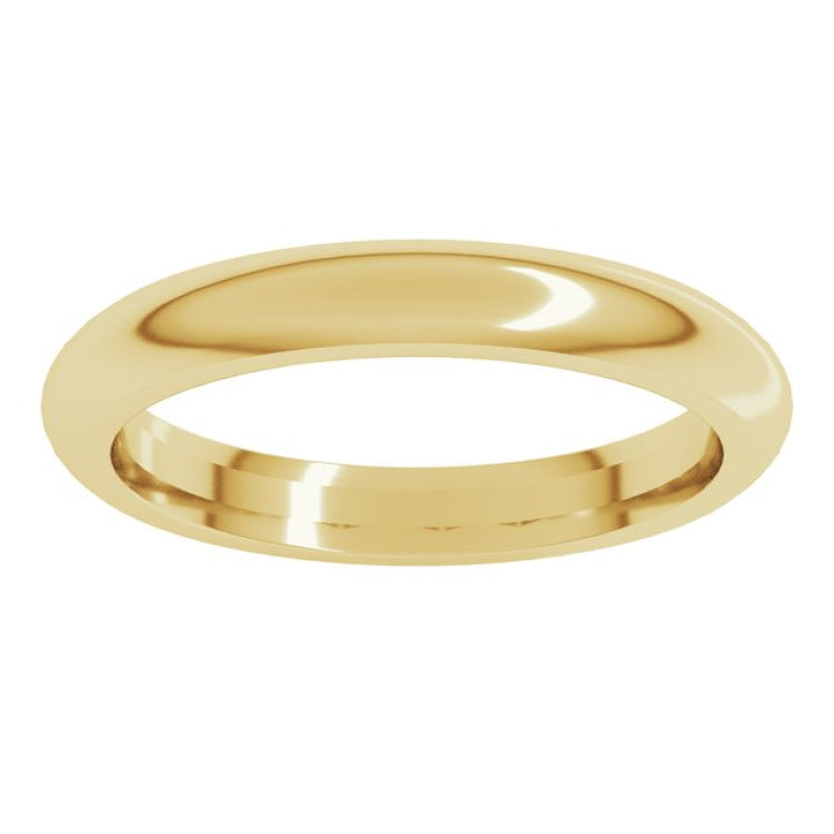 18K Yellow Gold 3 mm Comfort-Fit Half Round Band Size 5.5