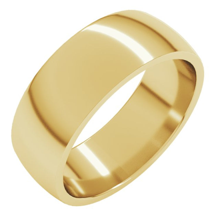 10K Yellow Gold 7 mm Lightweight Comfort-Fit Half Round Band Size 6