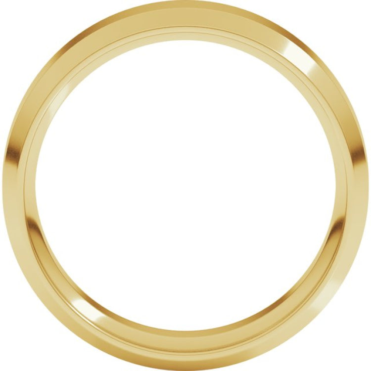 14K Yellow Gold 6 mm Beveled-Edge Comfort-Fit Flat Band Size 6
