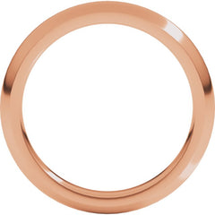 14K Rose Gold 3 mm Comfort-Fit Half Round Band Size 5.5