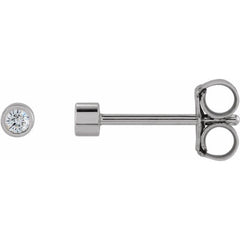 14K White Gold .04 CTW Natural Diamond Micro Bezel-Set Earrings