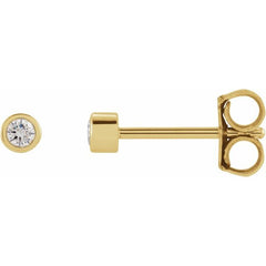 14K Yellow Gold .05 CTW Natural Diamond Micro Bezel-Set Earrings