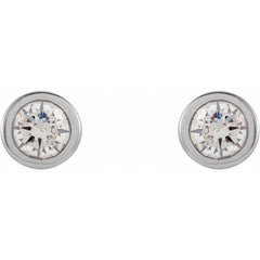 14K White Gold .05 CTW Natural Diamond Micro Bezel-Set Earrings