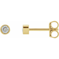 14K Yellow Gold 1/8 CTW Natural Diamond Micro Bezel-Set Earrings