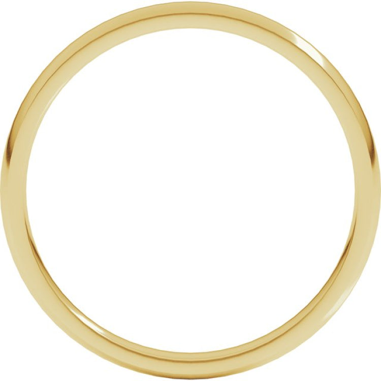 14K Yellow Gold 2 mm Lightweight Comfort-Fit Half Round Band Size 5