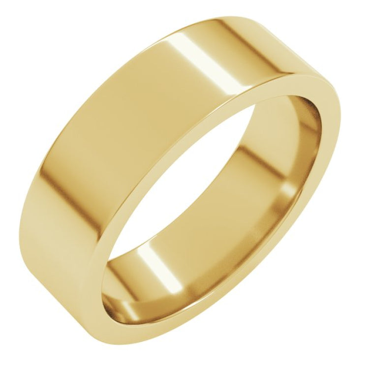 14K Yellow Gold 6 mm Comfort-Fit Flat Band Size 12.5