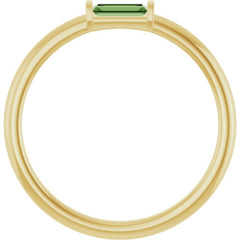 14K Yellow Gold Natural Green Tourmaline Stackable Ring