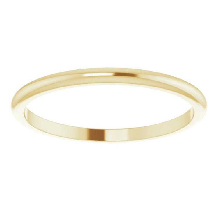 14K Yellow Gold 1.5 mm Half Round Band Size 2