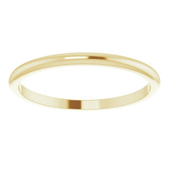 14K Yellow Gold 1.5 mm Half Round Band Size 2