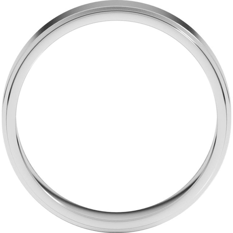 Platinum 5 mm Stepped-Edge Flat Band Size 9.5