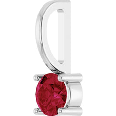 Sterling Silver Imitation Ruby Solitaire Charm/Pendant