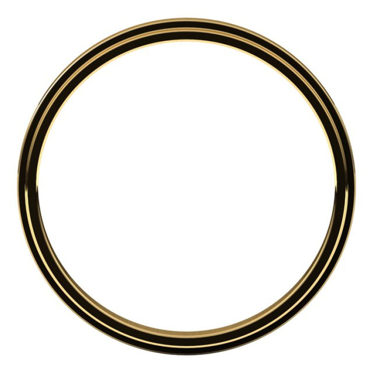 10K Yellow Gold 2 mm Stepped-Edge Flat Band Size 6