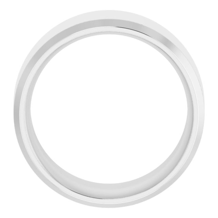 Sterling Silver 10 mm Beveled-Edge Comfort-Fit Flat Band Size 5.5