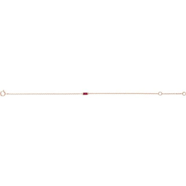 14K Rose Gold Natural Ruby 6 1/2-7 1/2" Bracelet