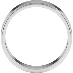 14K White Gold 6 mm Stepped-Edge Flat Band Size 10