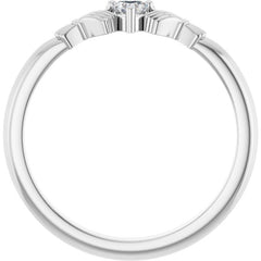 14K White Gold Stuller Lab-Grown Moissanite™  Claddagh Ring