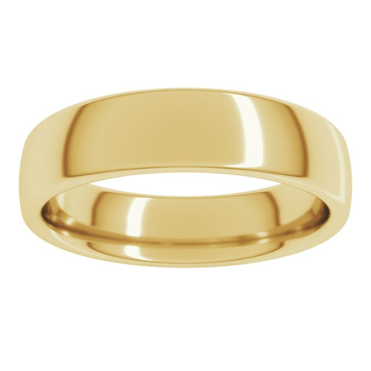 14K Yellow Gold 5 mm Comfort-Fit European-Style Band Size 10.5
