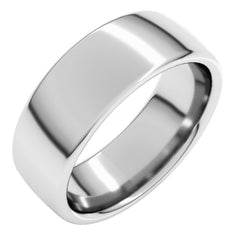 14K White Gold 7 mm Comfort-Fit European-Style Band Size 10