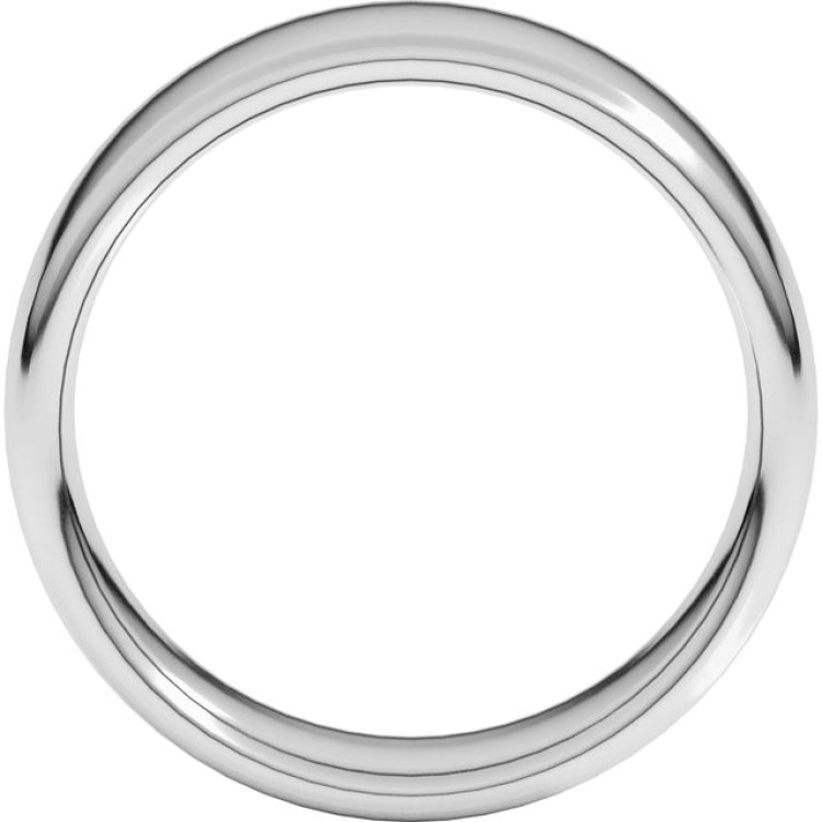 14K White Gold 7 mm Comfort-Fit European-Style Band Size 10