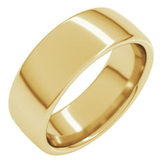 14K Yellow Gold 7 mm Comfort-Fit European-Style Band Size 11.5