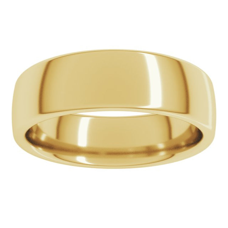 14K Yellow Gold 6 mm Comfort-Fit European-Style Band Size 11