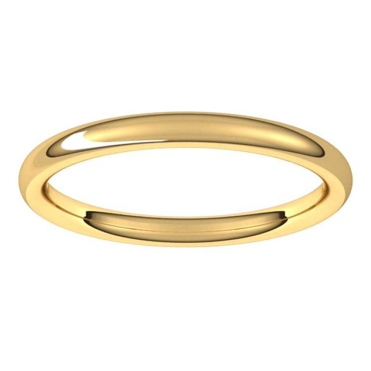 10K Yellow Gold 2 mm Comfort-Fit European-Style Band Size 5.5