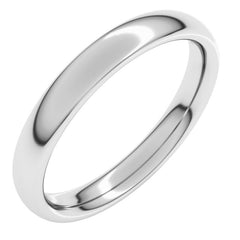 14K White Gold 3 mm Comfort-Fit European-Style Band Size 5