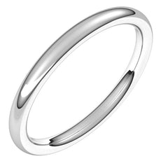 Platinum 2 mm Comfort-Fit European-Style Band Size 5