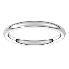 Platinum 2 mm Comfort-Fit European-Style Band Size 5