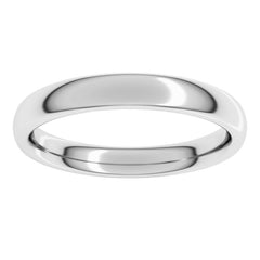 14K White Gold 3 mm Comfort-Fit European-Style Band Size 6