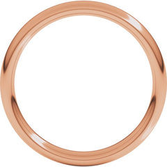 14K Rose Gold 3 mm Comfort-Fit European-Style Band Size 9.5
