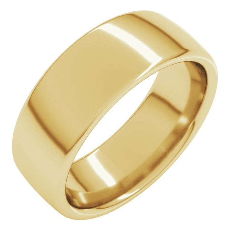 14K Yellow Gold 7 mm Comfort-Fit European-Style Band Size 9