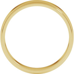 14K Yellow Gold 4 mm Stepped-Edge Flat Band Size 11