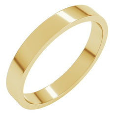 14K Yellow Gold 3 mm Flat Band Size 9