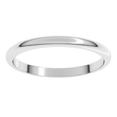 14K X1 White Gold 2 mm Half Round Band Size 7