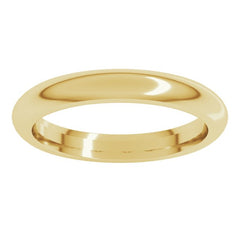 10K Yellow Gold 3 mm Comfort-Fit Half Round Band Size 6