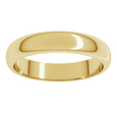 10K Yellow Gold 4 mm Half Round Band Size 10