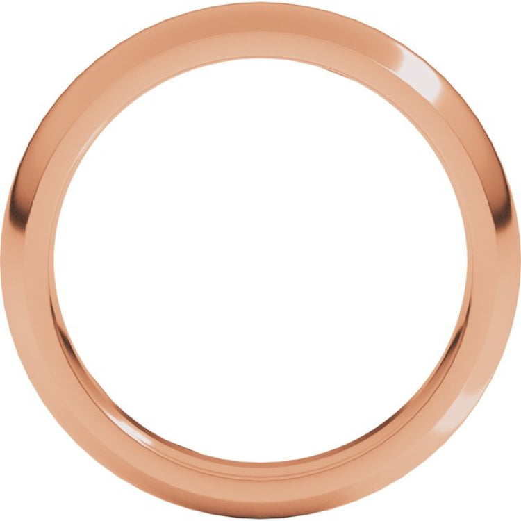 14K Rose Gold 4 mm Comfort-Fit Half Round Band Size 12